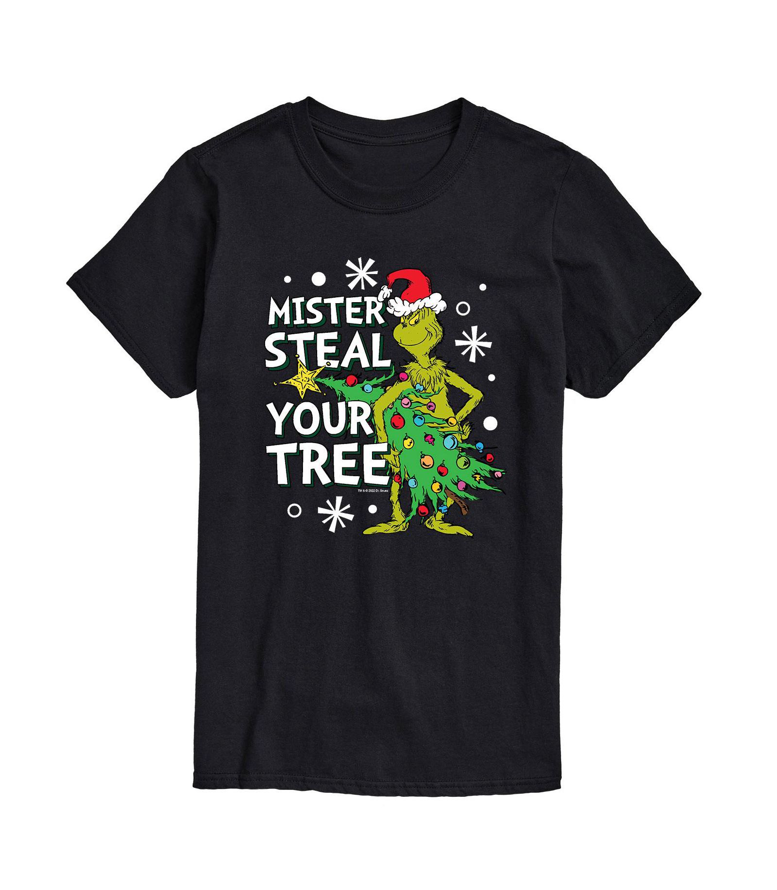 AIRWAVES Men's Dr. Seuss The Grinch Steal Your Tree Graphic T-shirt
