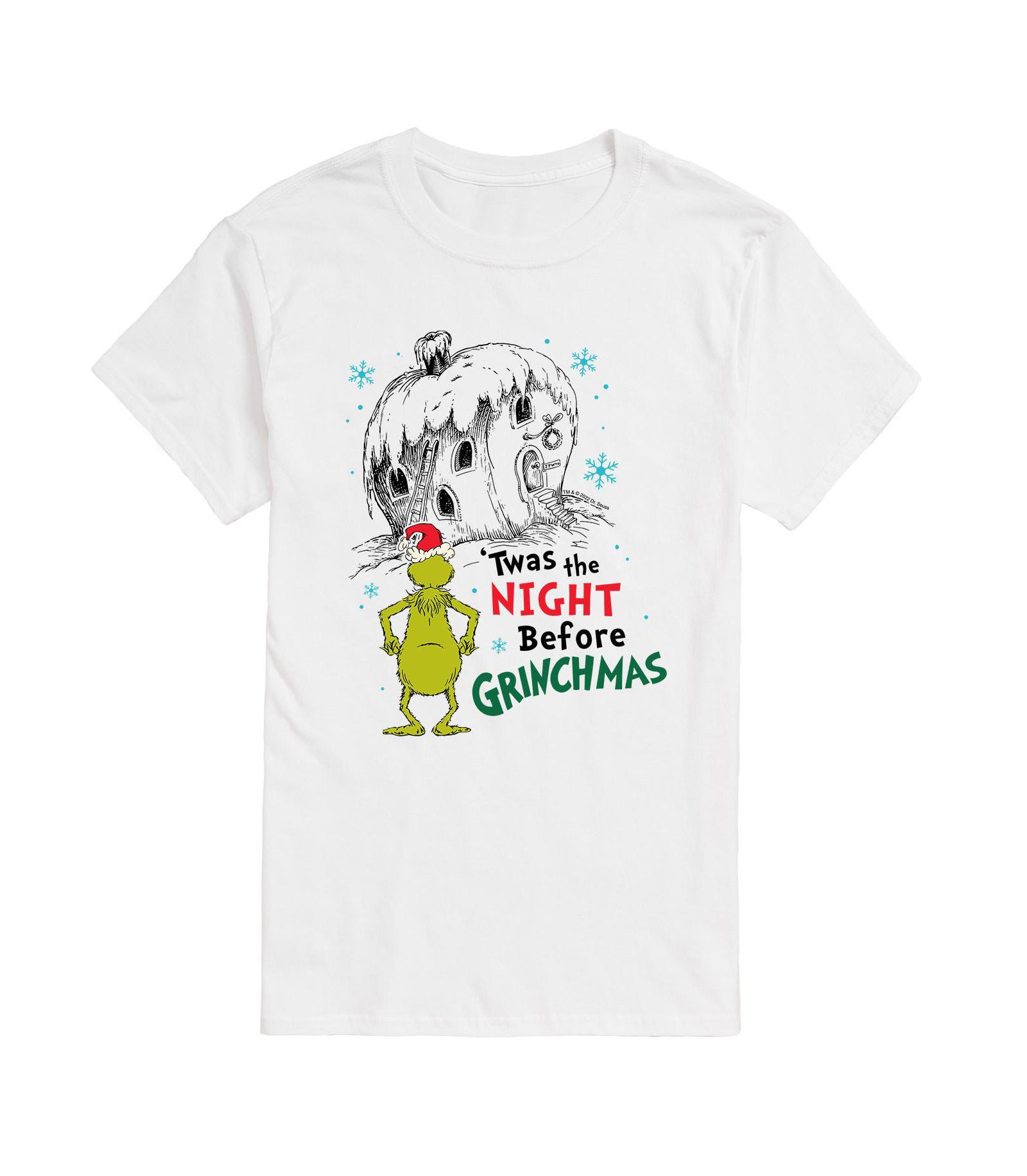 AIRWAVES Men's Dr. Seuss The Grinch Night Before Grinchmas Graphic T-shirt