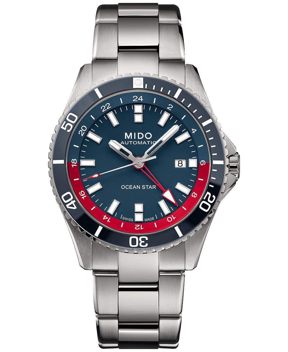 Mido мужские швейцарские автоматические часы Ocean Star GMT с браслетом из нержавеющей стали 44 мм