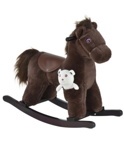 Детская игрушка-качалка Qaba Plush Ride-On Horse с мягкой игрушкой