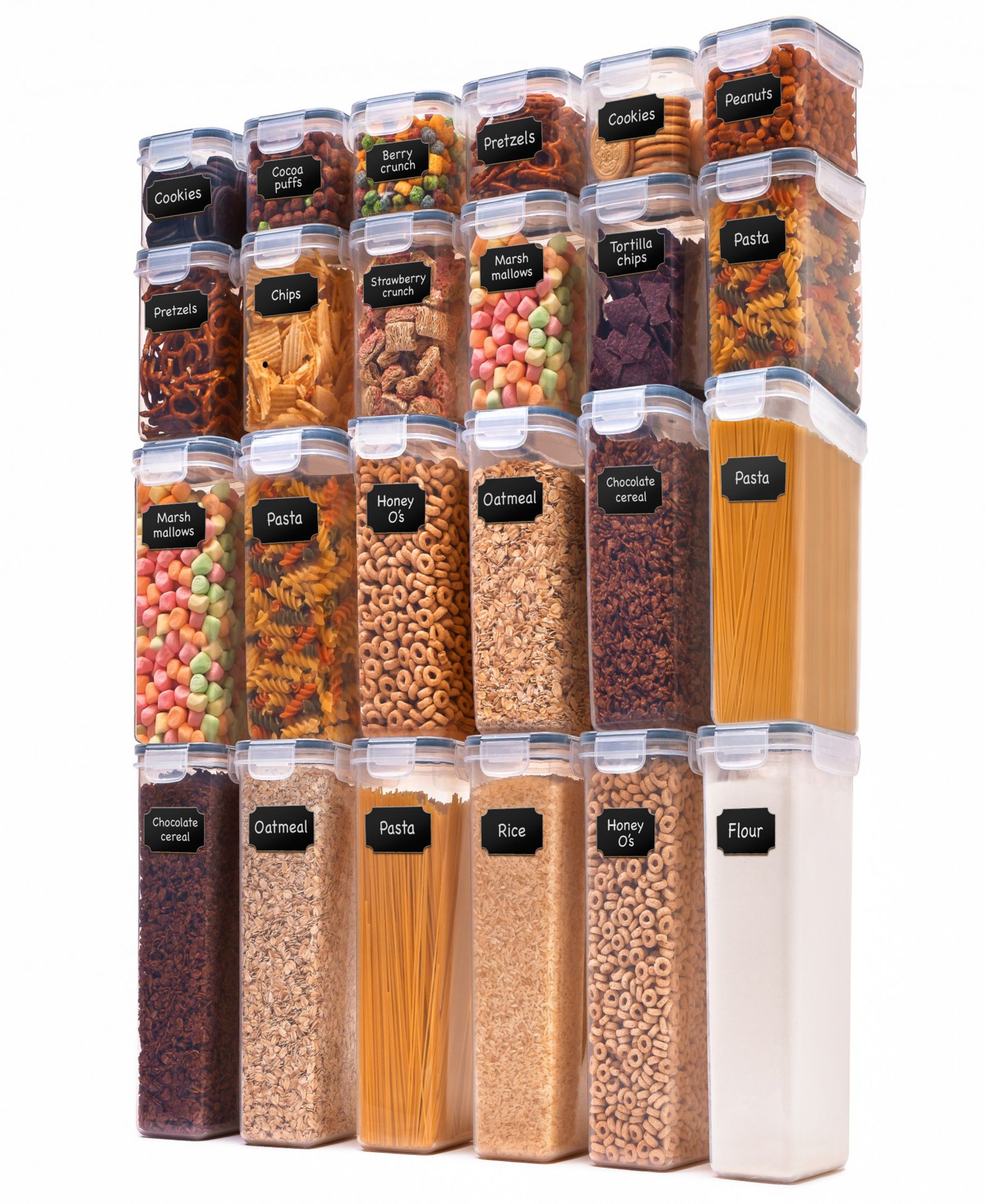 Cheer Collection Air Tight Food Storage Container, 24 Pack