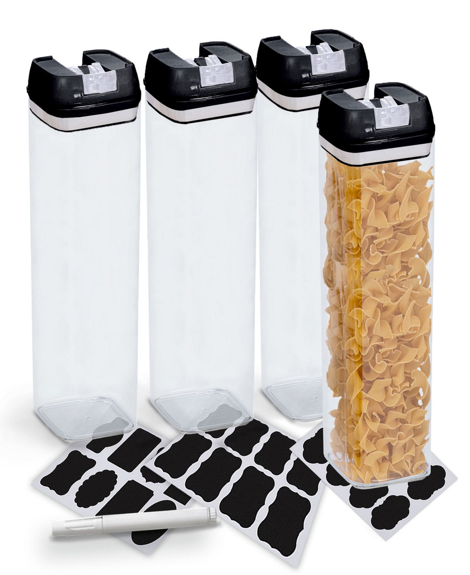 Cheer Collection 4 Piece Food Storage Containers, 1.9 Liter