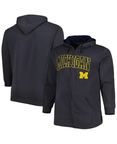 Men's Colosseum Charcoal Michigan Wolverines Big and Tall Team Full-Zip Hoodie