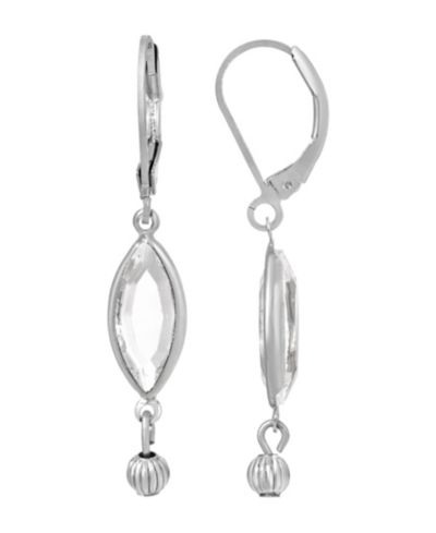 Серьги 2028 Women's Silver-Tone Clear Crystal Drop