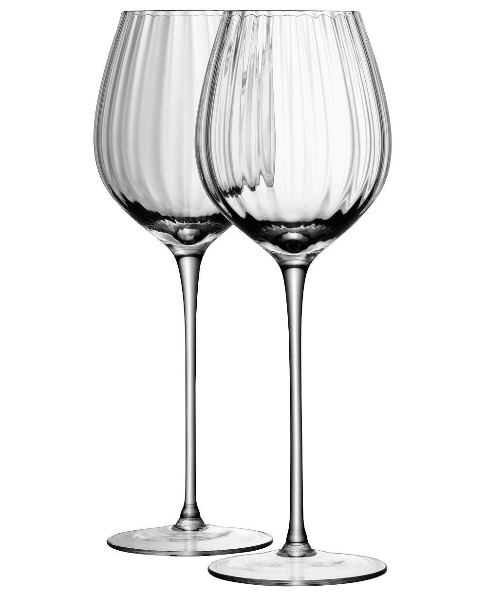 LSA International Aurelia 15 oz. Optic White Wine Glasses, Set of 2
