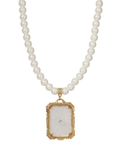 Золотистая подвеска-кулон 2028 Gold-Tone Frosted Lalique Inspired Square