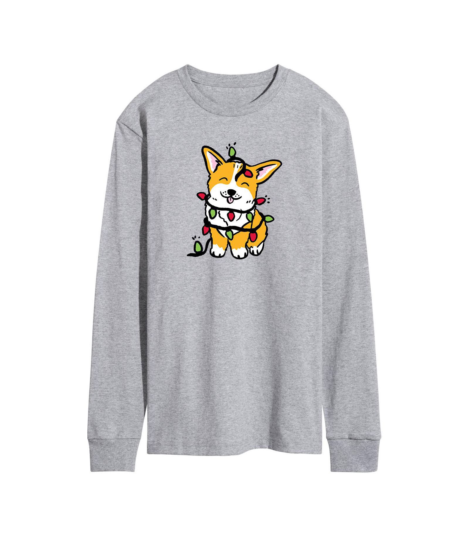 AIRWAVES Мужской Corgi Lights Long Sleeve T-shirt
