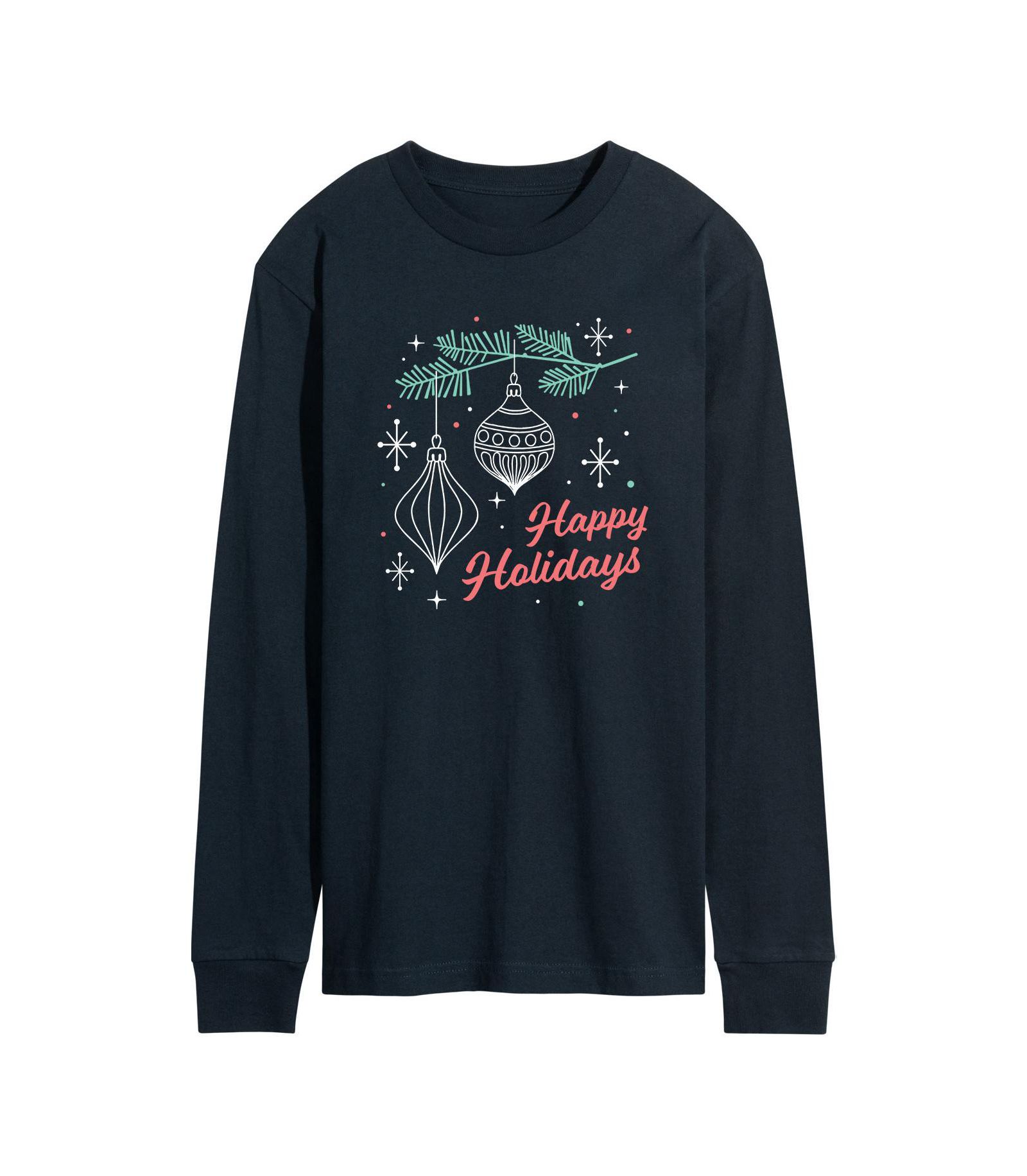 AIRWAVES Men's Happy Holidays Long Sleeve T-shirt