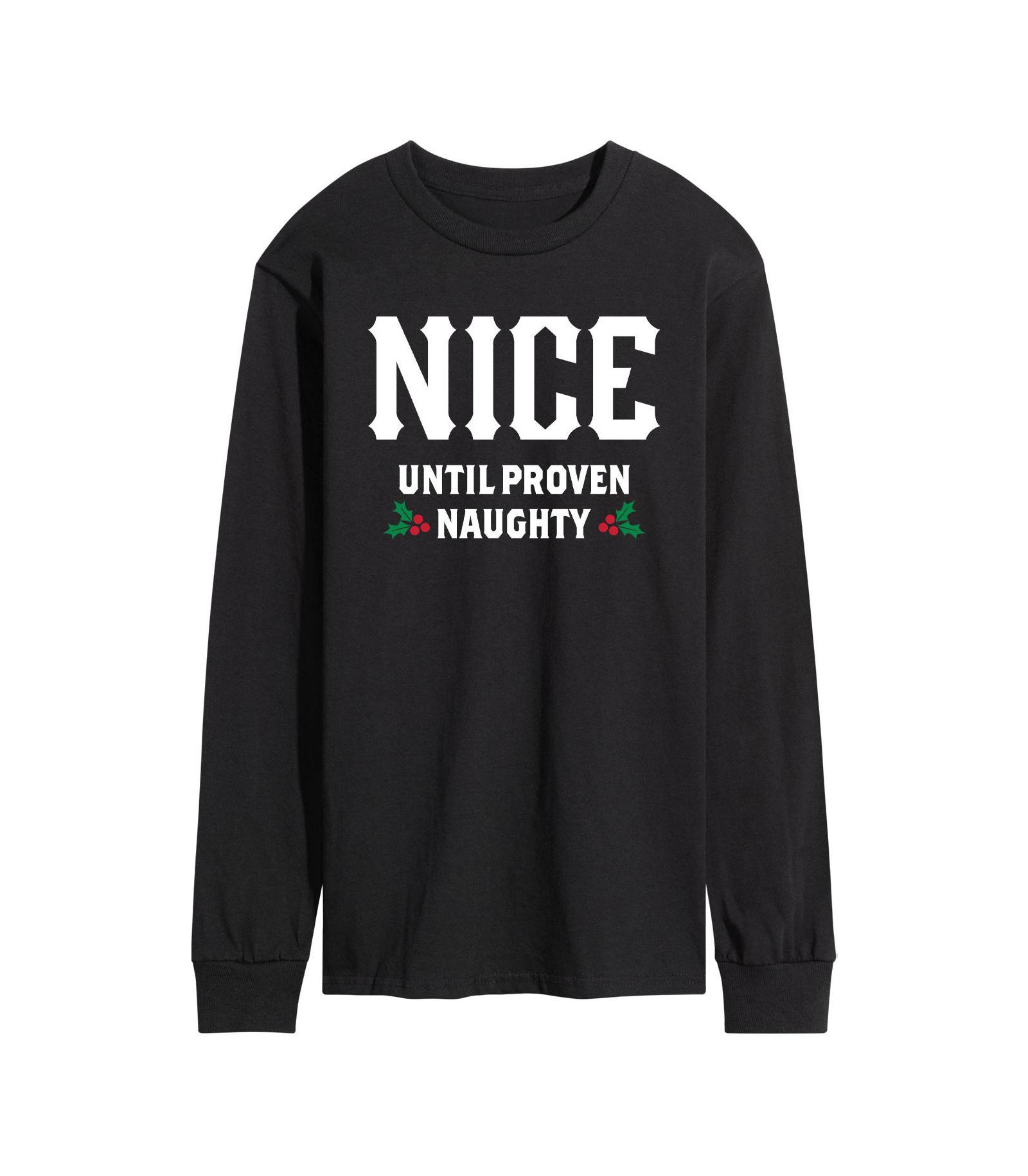 AIRWAVES Men's Nice Until Proven Naughty Long Sleeve T-shirt
