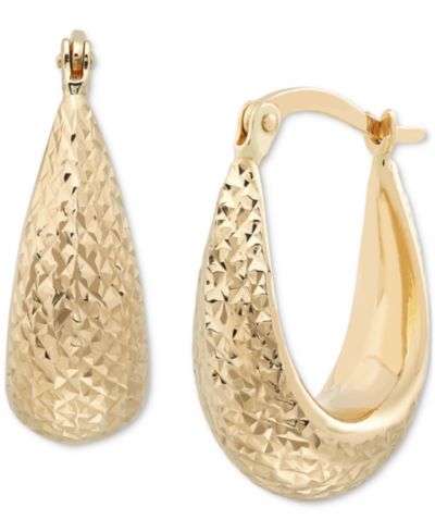 Серьги-кольца с текстурированным градиентом из золота 14k