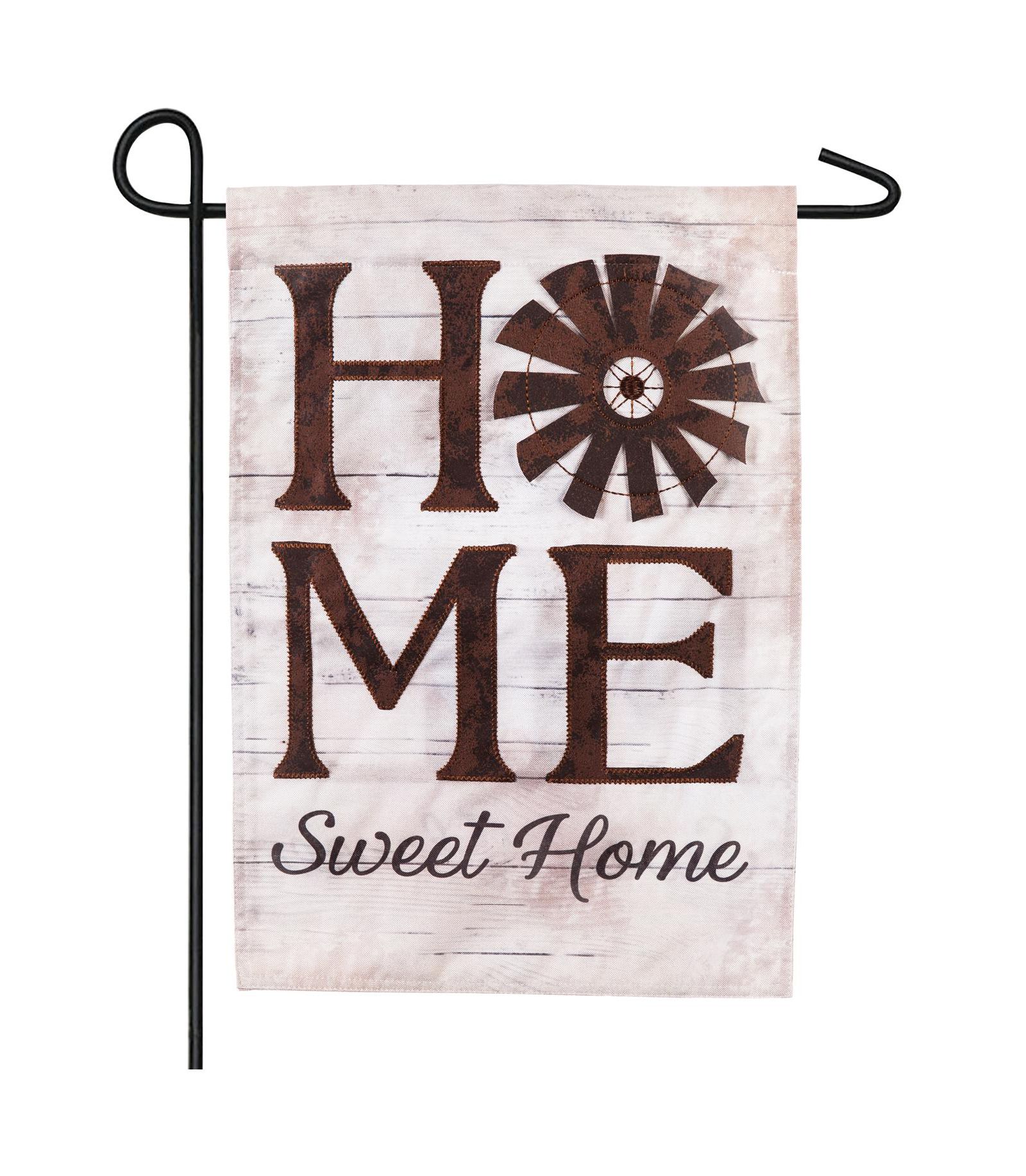 Evergreen Flag Windmill Home Sweet Home Garden Linen Flag