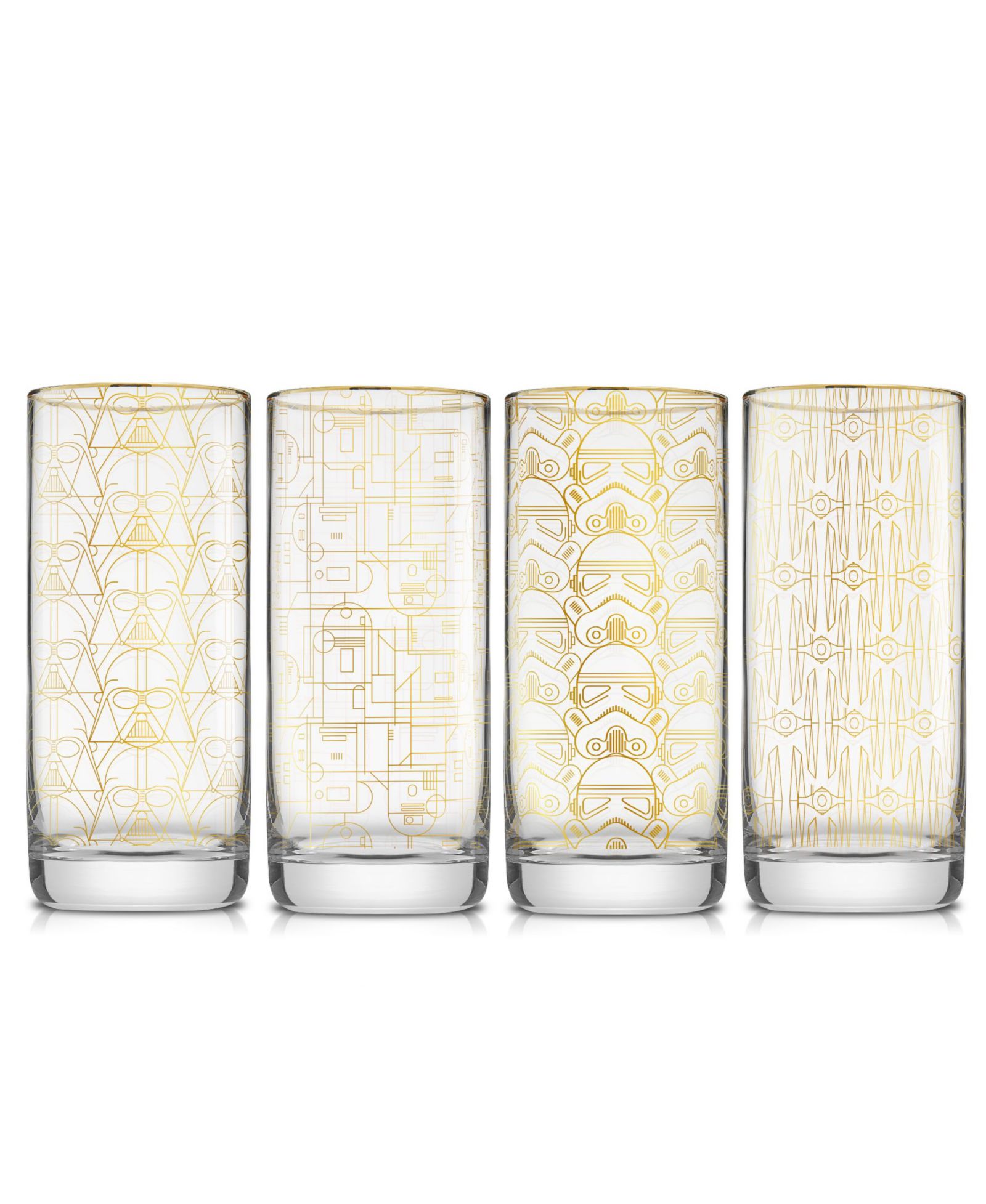 JoyJolt Star Wars Limited Edition Deco Collection Tall Glasses, Set of 4