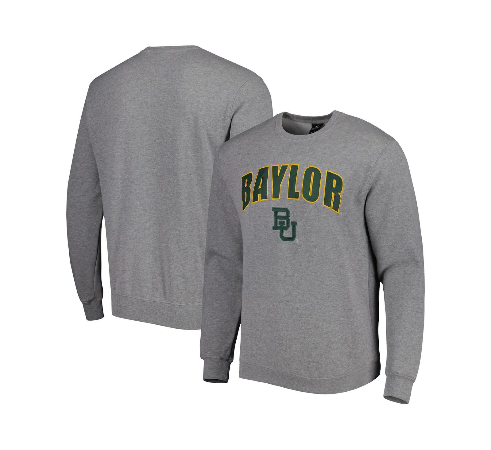 Мужской Colosseum Baylor Bears Arch & Logo Pullover Sweatshirt