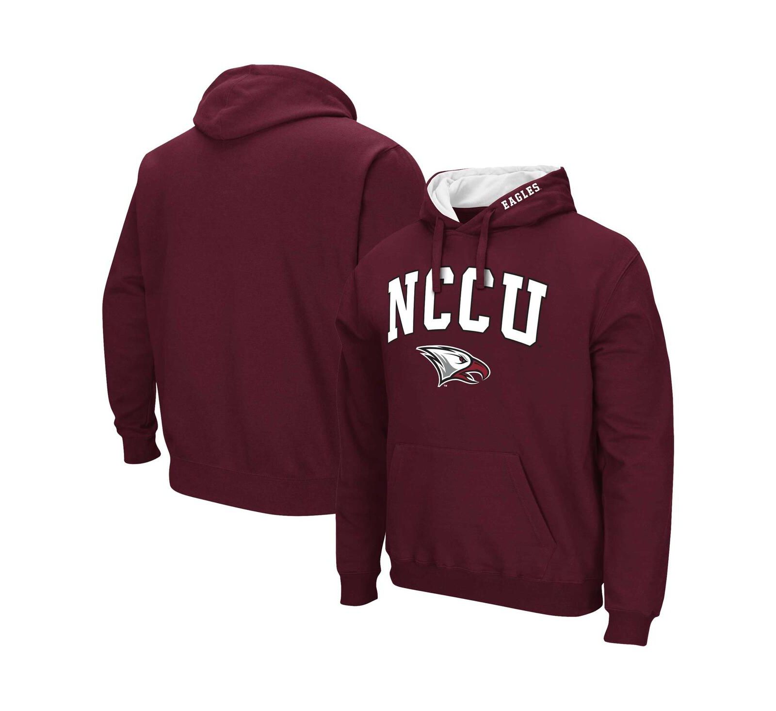 Men's Colosseum Maroon North Carolina Central Eagles Arch & Logo Pullover Hoodie