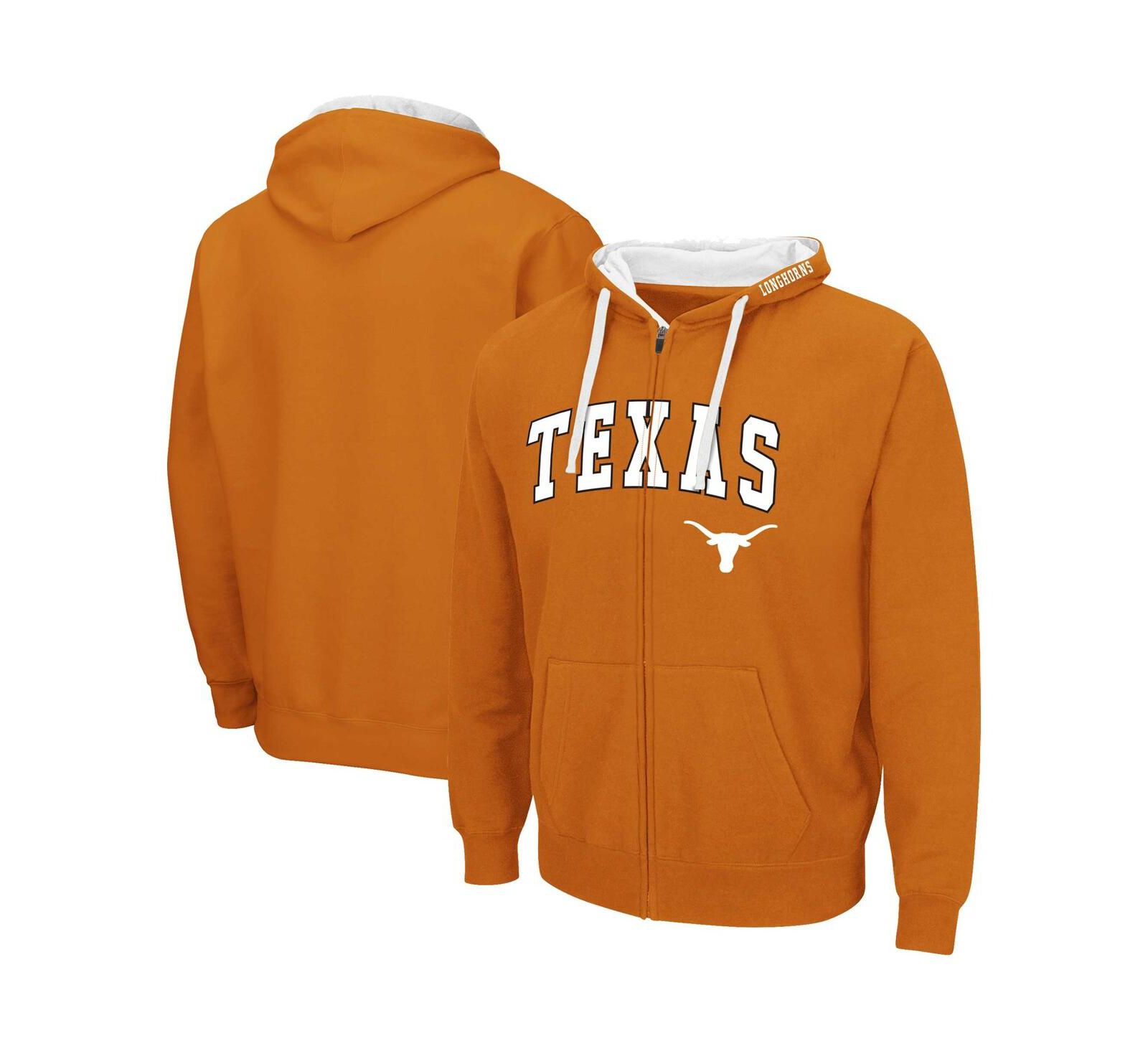 Мужской худи Colosseum Texas Orange Texas Longhorns Big and Tall Full-Zip