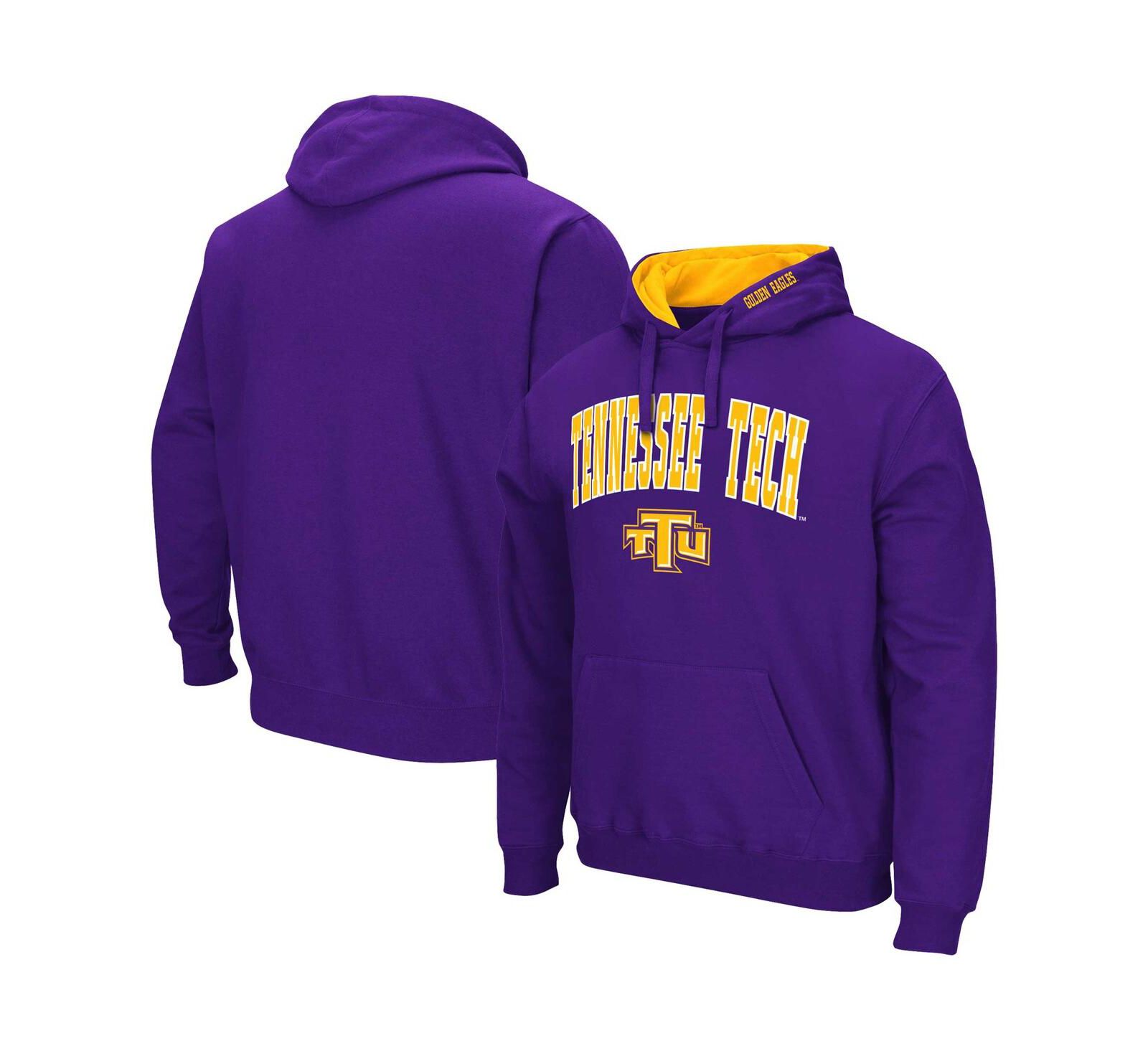 Men's Colosseum Purple Tennessee Tech Golden Eagles Arch & Logo Pullover Hoodie