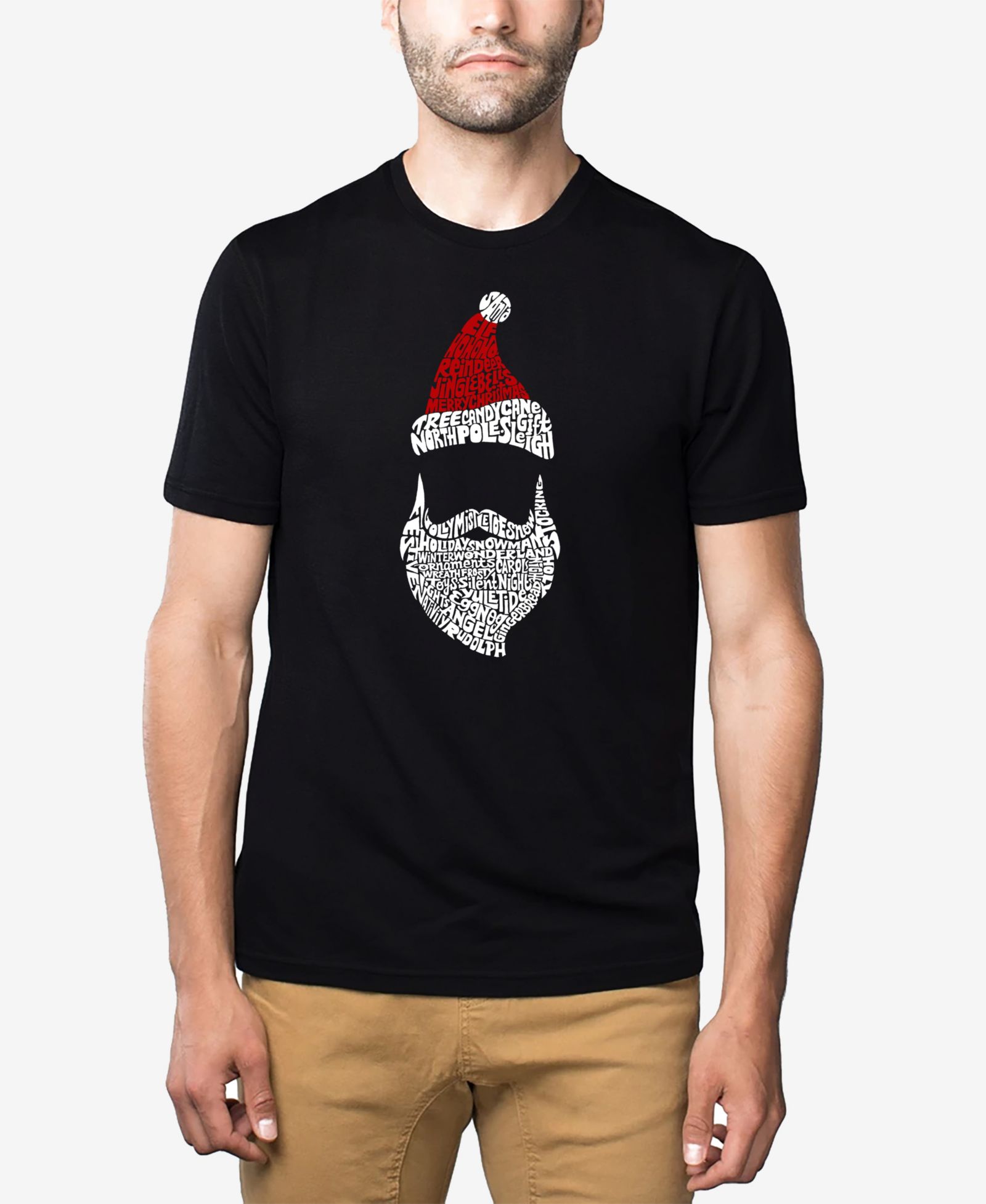 LA Pop Art Men's Premium Blend Santa Claus Word Art T-shirt