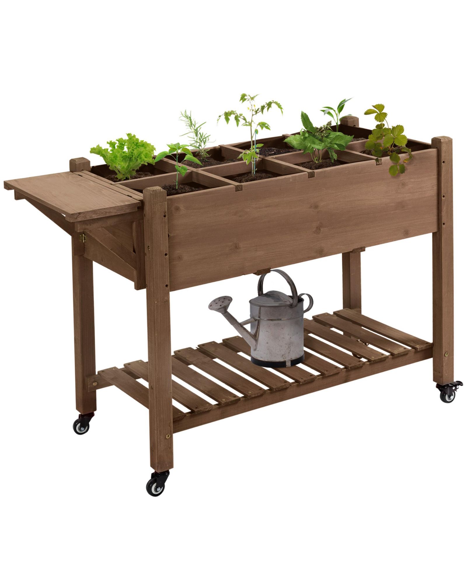 Outsunny 49" x 21" x 34" Raised Garden Bed w/ 8 Grow Grids,