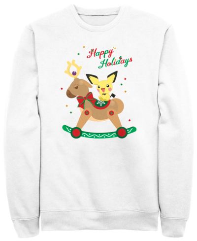 Fifth Sun Men's Rockin Reindeer Crew Fleece Pullover Sweatshirt