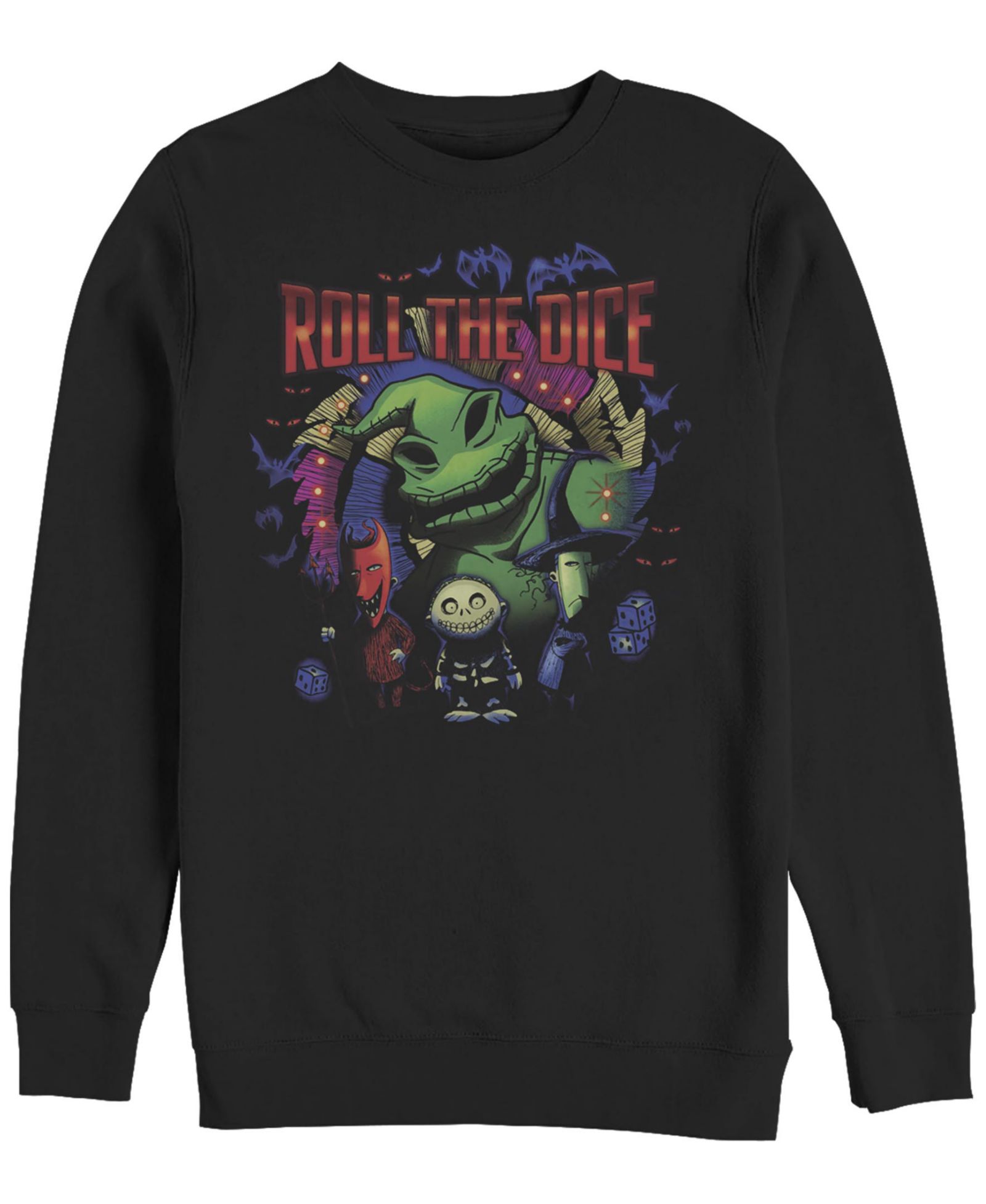Fifth Sun Men's Nightmare Before Christmas Oogie Dice Crew Fleece Pullover