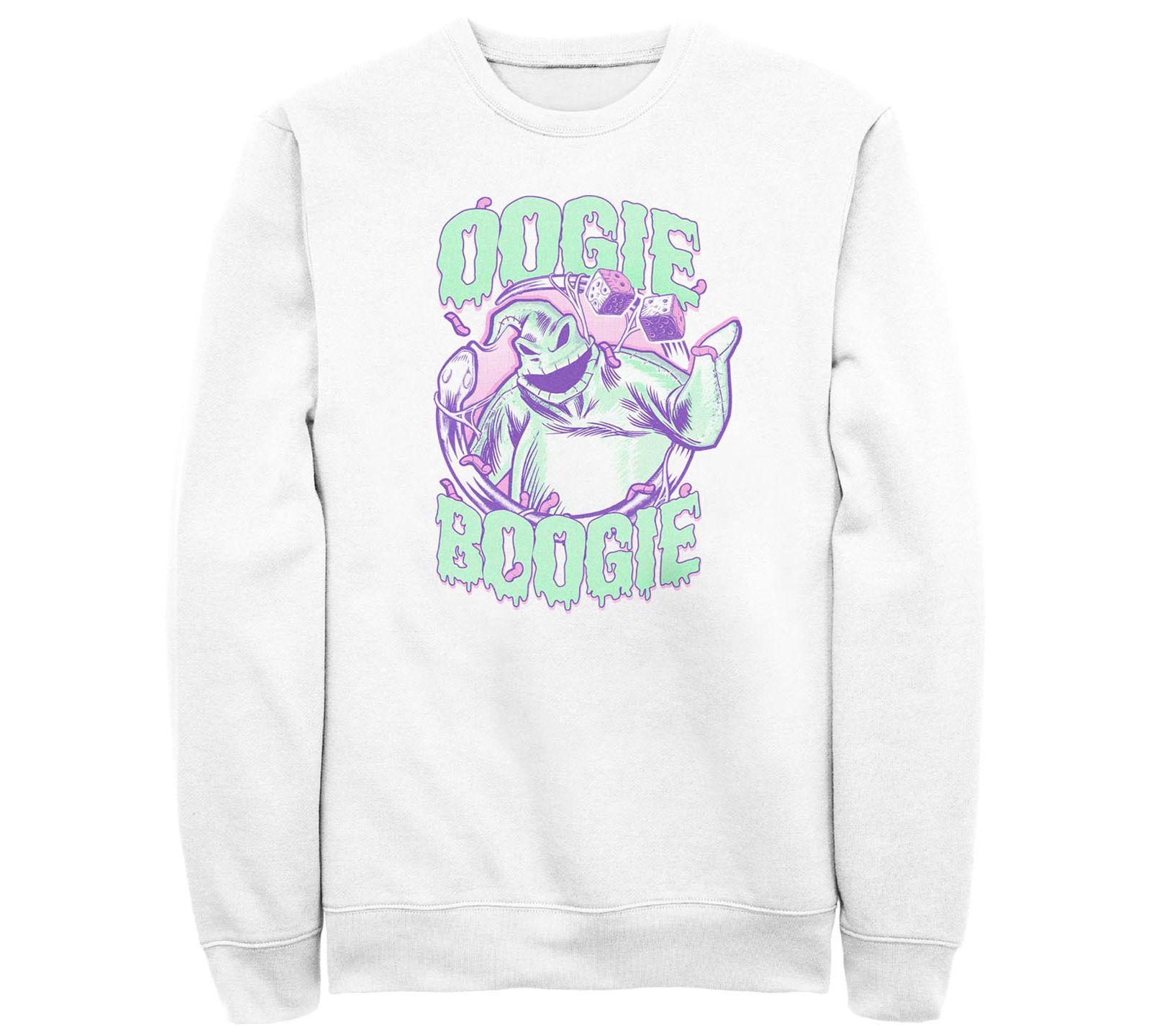 Fifth Sun Men's Nightmare Before Christmas Oogie Boogie Crew Fleece Pullover