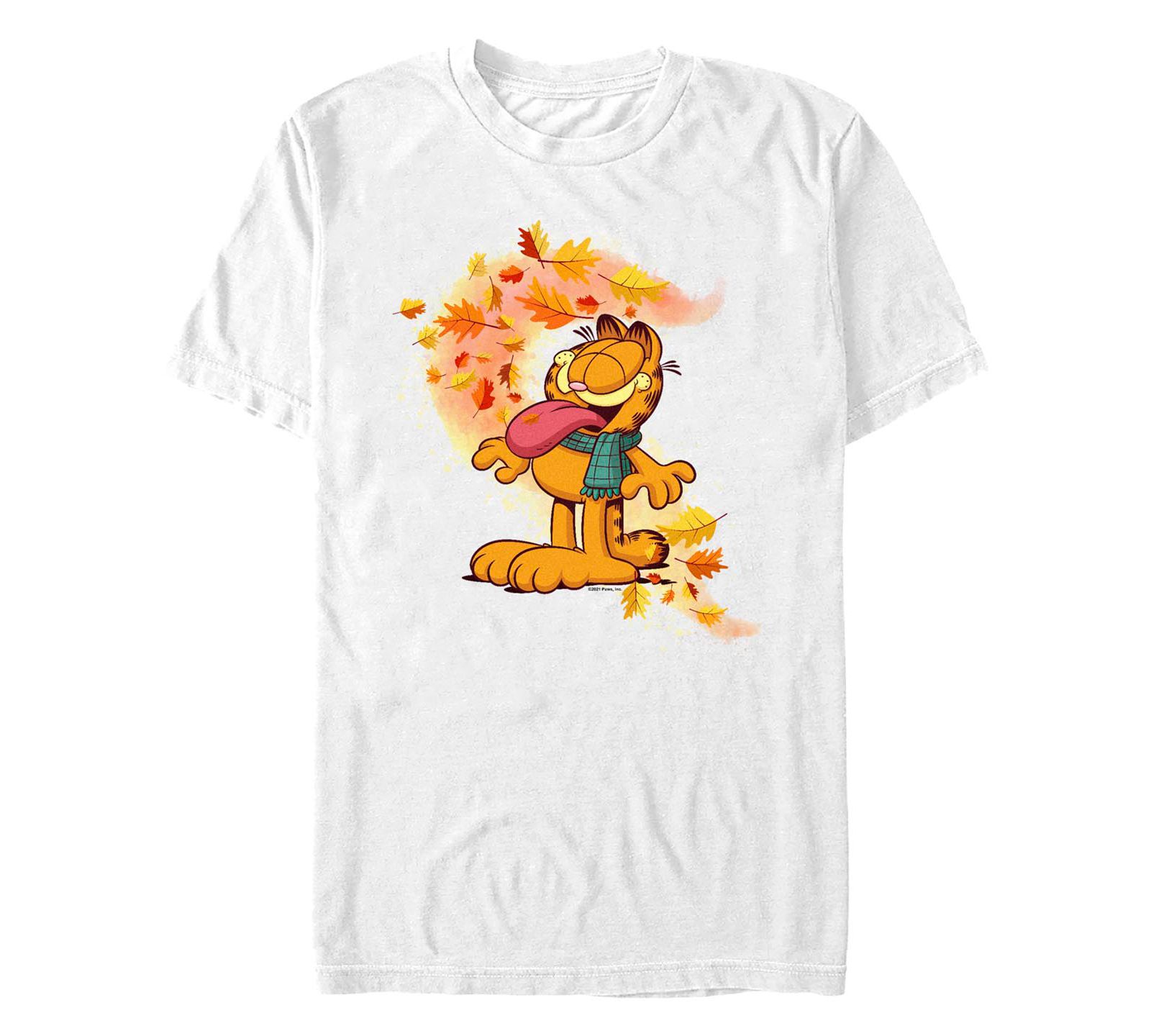 Fifth Sun Men's Garfield Autumn Leaves Short Sleeves T-shirt