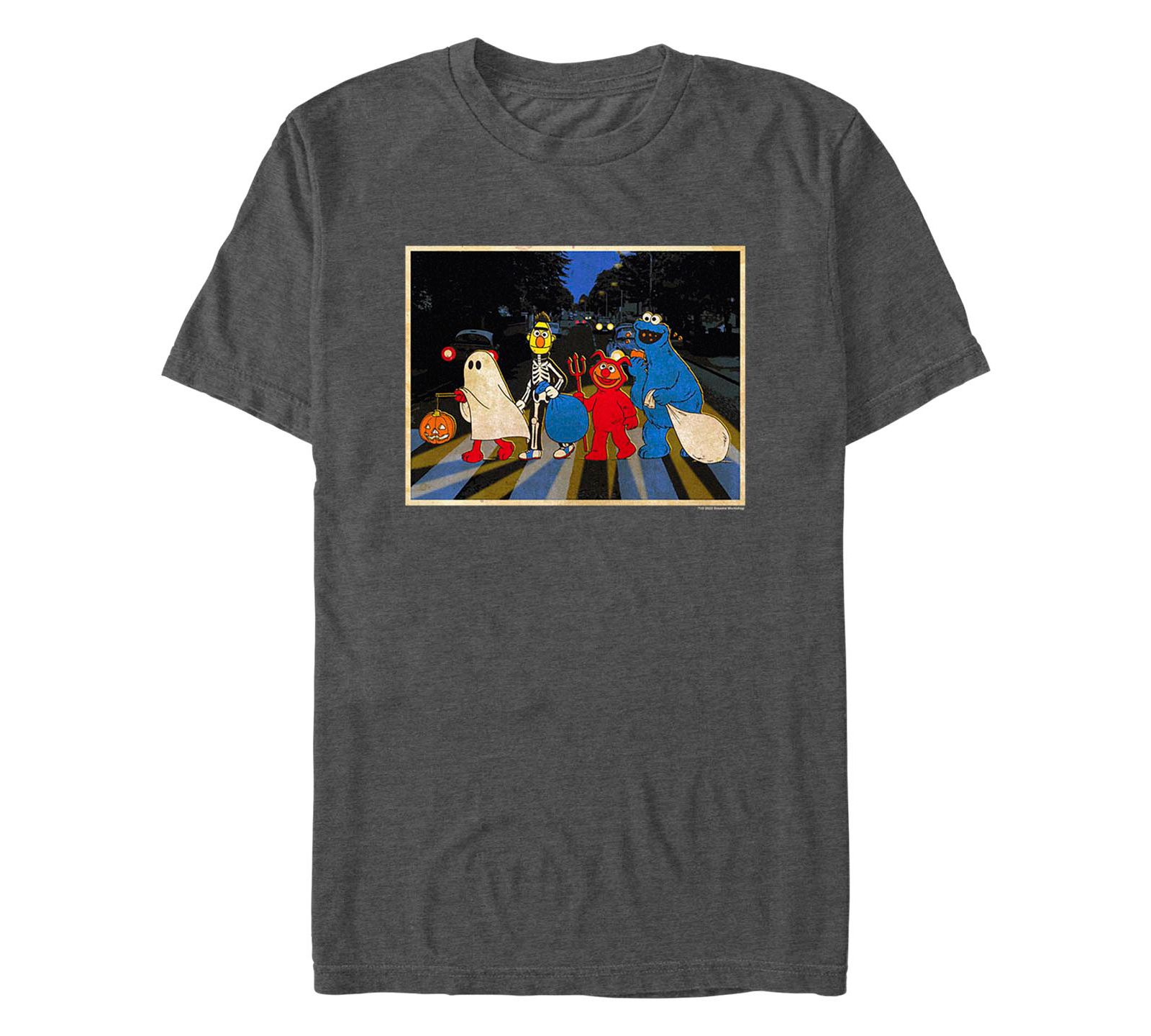 Fifth Sun Men's Sesame Street Crew Treating Short Sleeves T-shirt