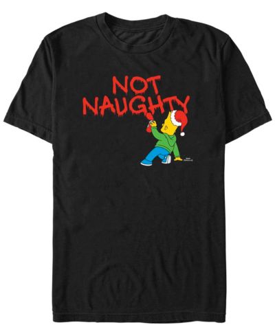 Fifth Sun Men's The Simpsons Not Naughty from Bart Short Sleeves T-shirt