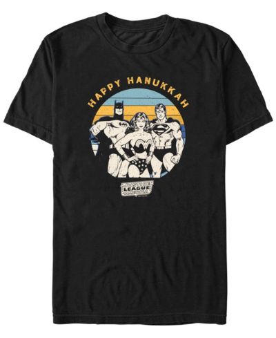 Мужская футболка Fifth Sun Men's Justice League Retro Hanukkah с коротким рукавом