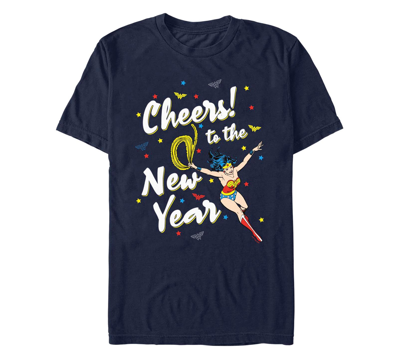 Fifth Sun Men's Wonder Woman Wonderful New Year Short Sleeves T-shirt