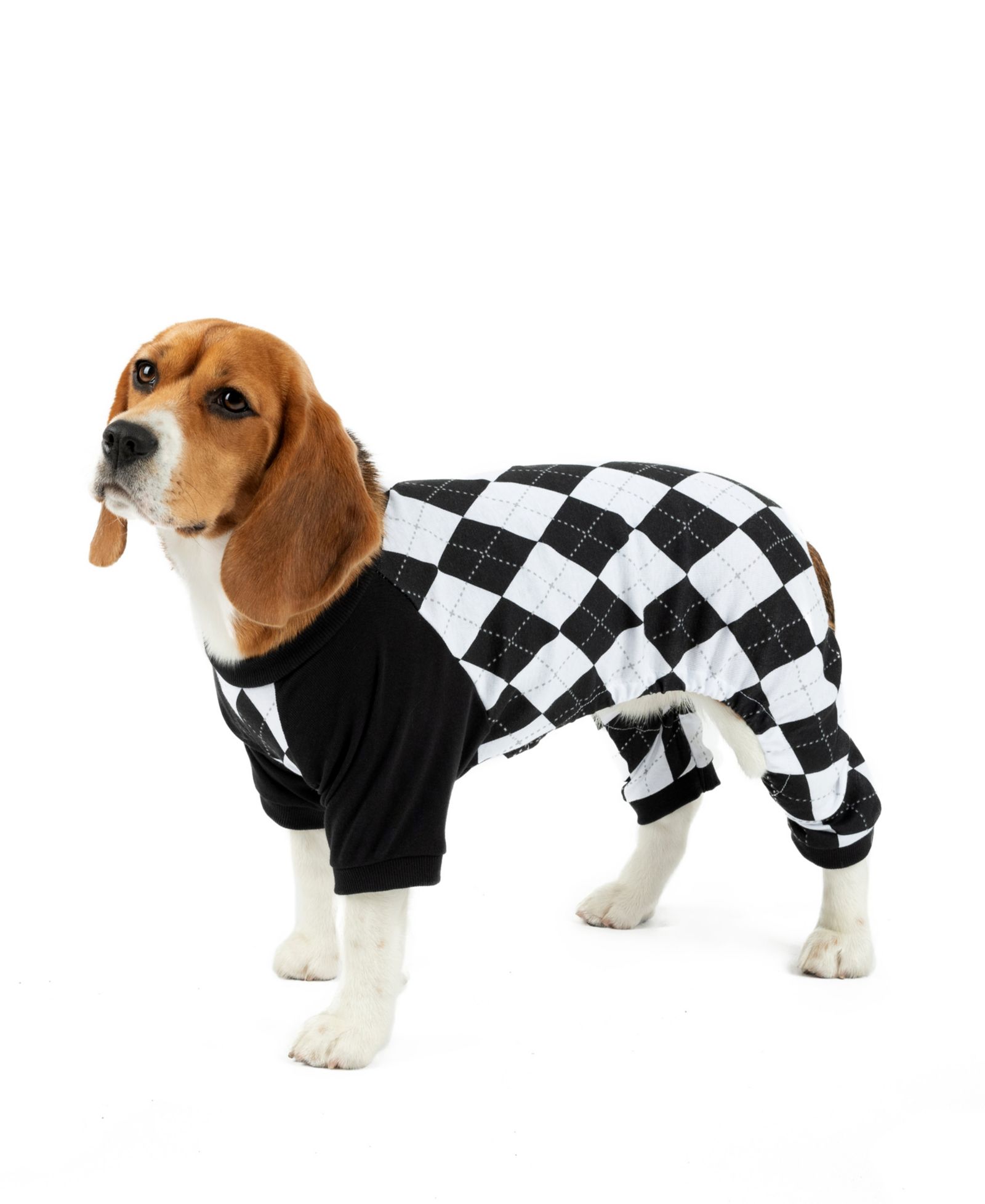 Leveret Dog Cotton Argyle Holiday Pajamas