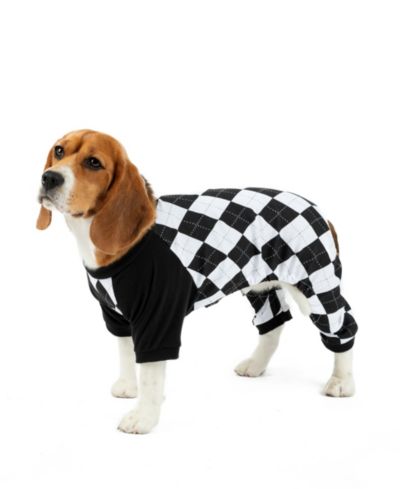 Leveret Dog Cotton Argyle Holiday Pajamas