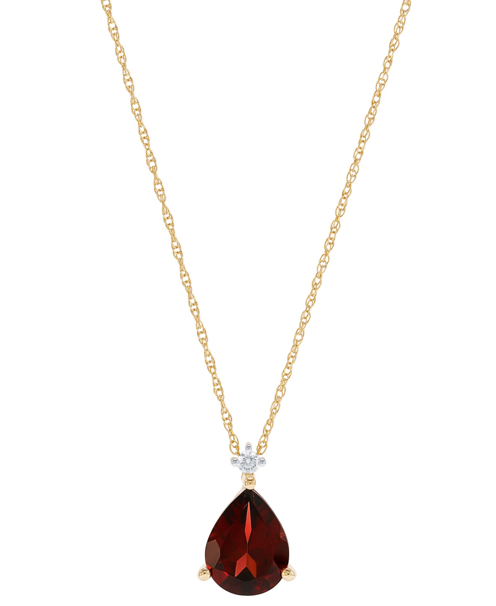 Ожерелье-подвеска с гранатом (1-3/4 ct. t.w.) и бриллиантами в золоте 14k