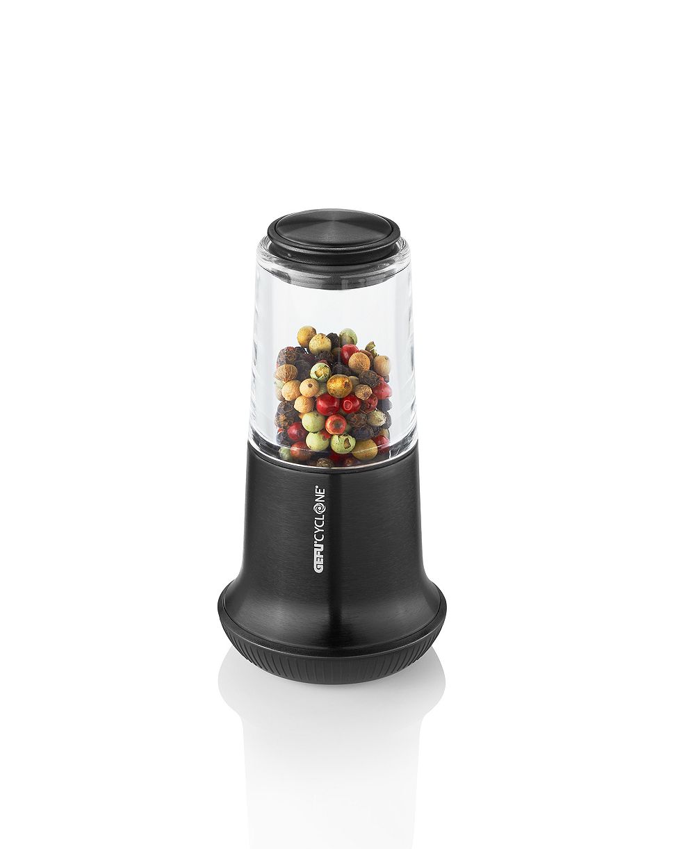 GEFU Stainless Steel With Ceramic Grinder Black Finish Small Salt or Pepper Mill