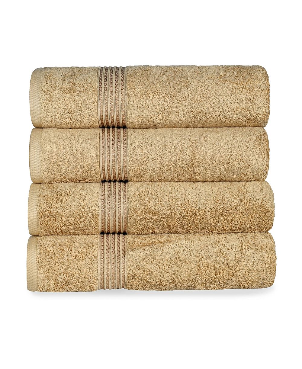 Superior Solid Quick Drying 100% Egyptian Cotton 4-Pc Bath Towel Set