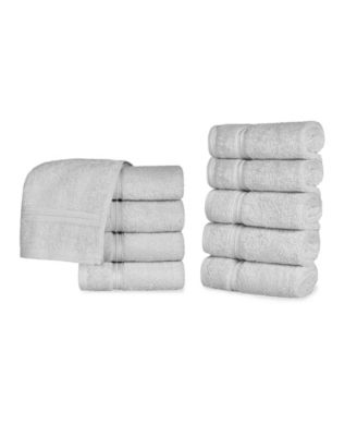 Superior Solid Quick Drying 100% Egyptian Cotton 10-Pc Washcloth Set