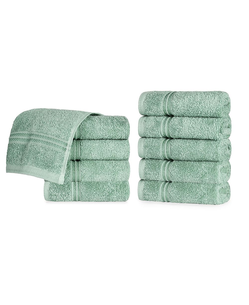 Superior Solid Quick Drying 100% Egyptian Cotton 10-Pc Washcloth Set