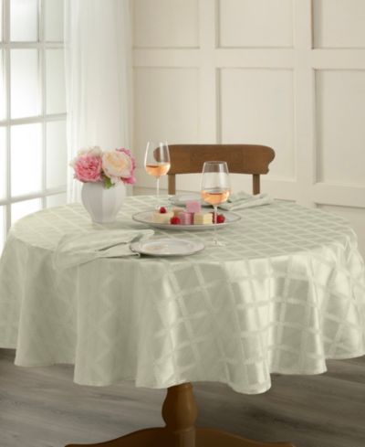 Lenox Laurel Leaf Ivory Round Tablecloth, 90" x 90"