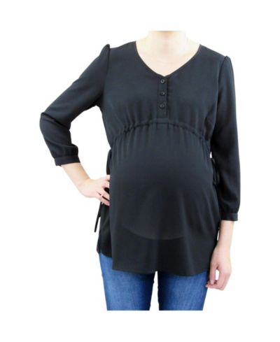 Indigo Poppy женский топ babydoll для беременных с пуговицами и рукавом 3/4