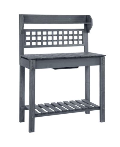 Outsunny садовый рабочий стол с потайным хранением, 39'' x 18'' x 55''