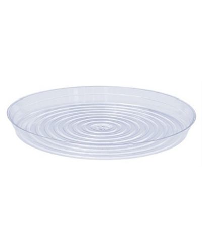Curtis Wagner Plastics Round Vinyl Plant Saucer, Clear 17in D