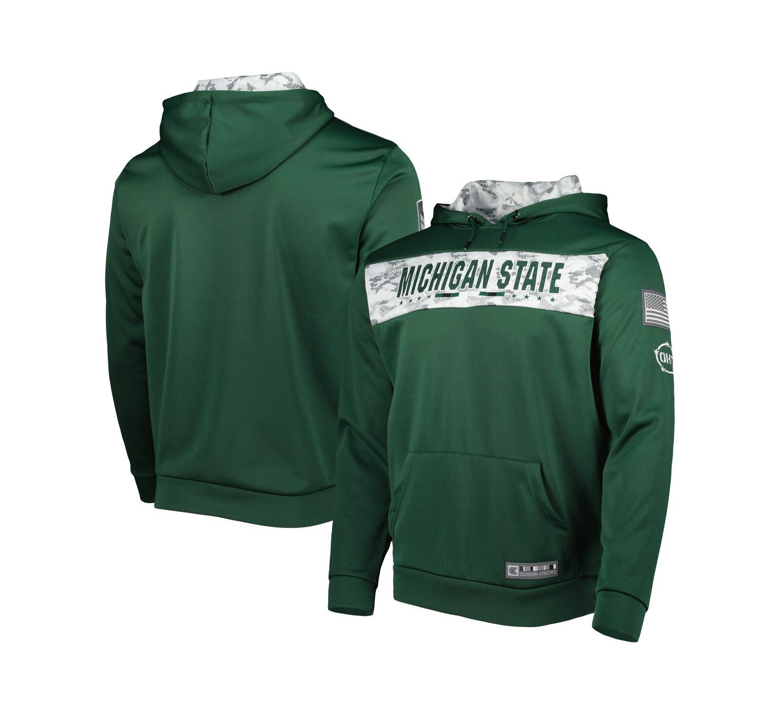 Мужское худи Colosseum Green Michigan State Spartans OHT Military-Inspired