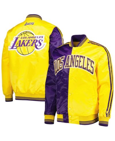 Мужская куртка Starter Purple, Gold Los Angeles Lakers Fast Break Satin Full-Snap