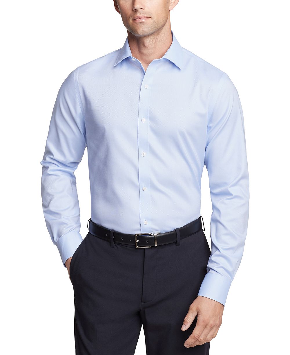 Tommy Hilfiger Men's Slim Fit TH Flex Essentials Wrinkle Resistant Stretch Dress Shirt
