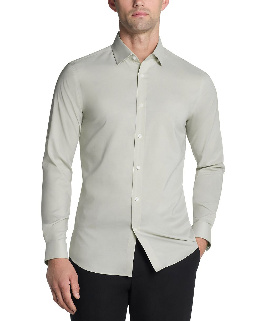 Michael Kors Мужская классическая рубашка Airsoft Slim Fit, без складок