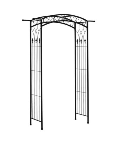 Outsunny 83" Decorative Metal Garden Arch Arbor for Backyard Wedding Decor