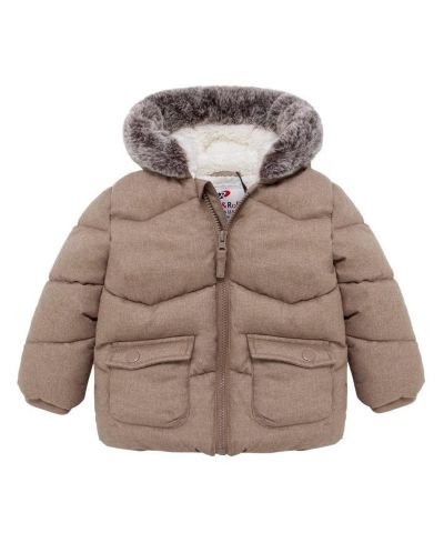 Rokka&Rolla Baby Boys Sherpa Lined Puffer Jacket Warm Winter Coat with Hood for Newborn