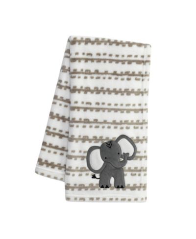 Детское одеяло Lambs & Ivy Jungle Safari White/Tan Plush Minky Elephant Nursery