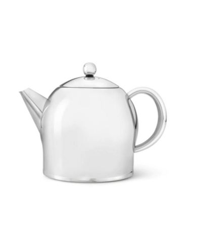 BREDEMEIJER Stainless Steel Doubled Walled 47 Fluid Oz Teapot, Shiny Finish