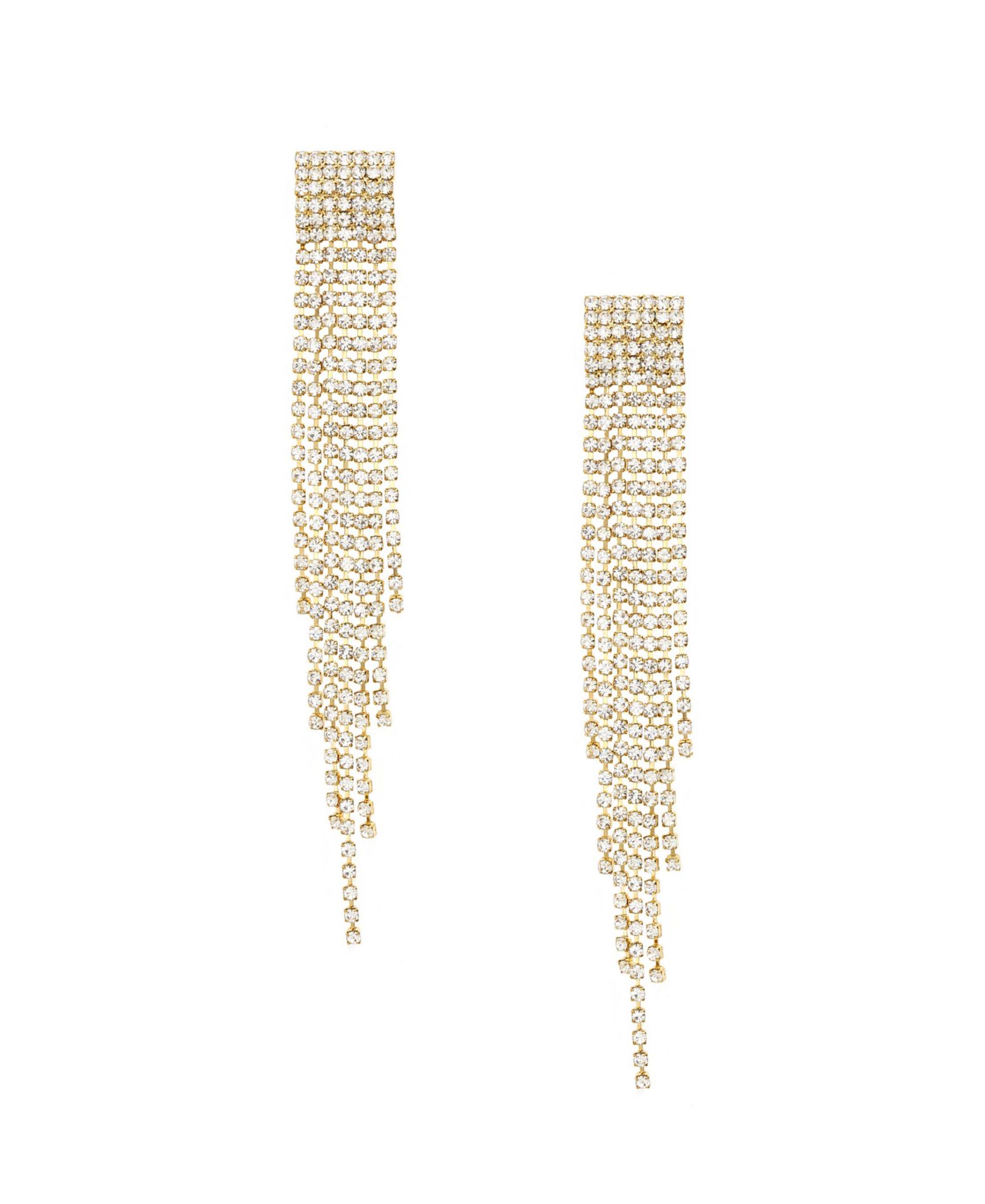 ETTIKA Crystal Fringe Earrings in 18K Gold Plating
